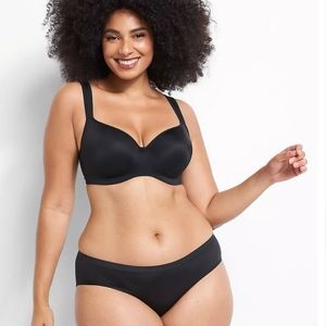 Black lightly lined balconette 44K Cacique Lane Bryant